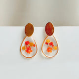 Aretes Gota de Rosas Italianas • Tangerine