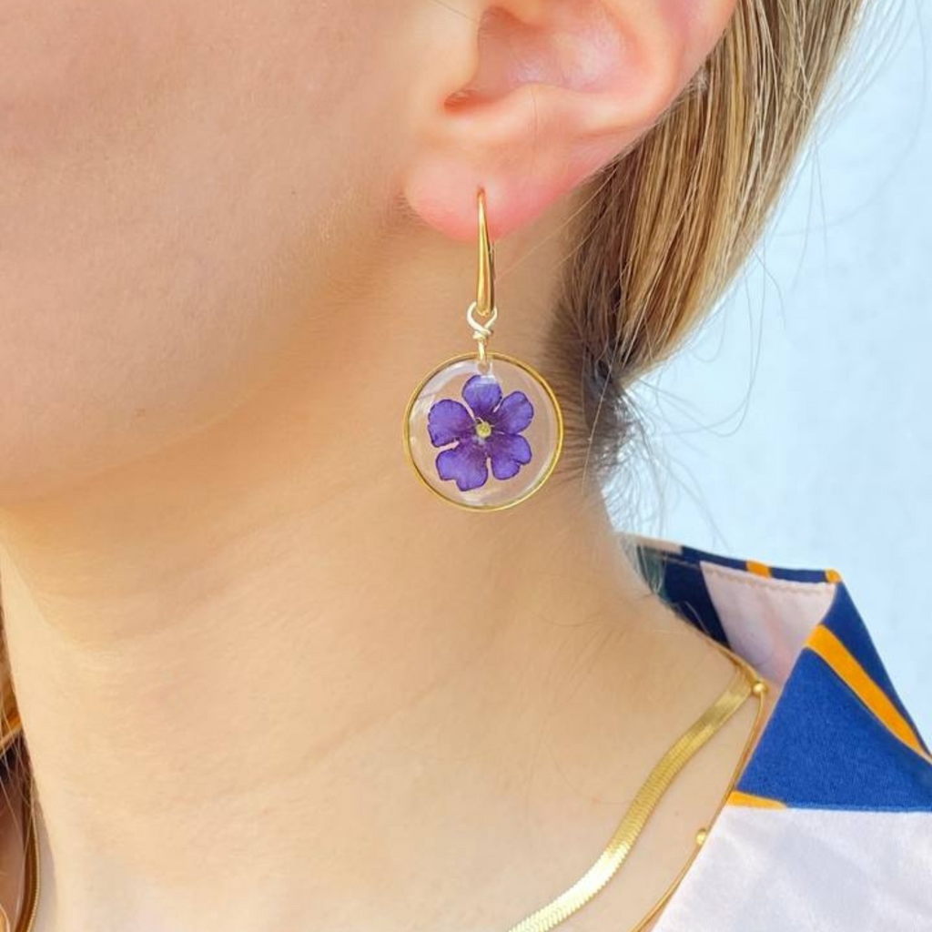 Aretes Gancho y Verbena • Azul